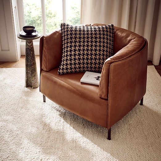 Clarendon Saddle Leather Accent Chair Set of 2