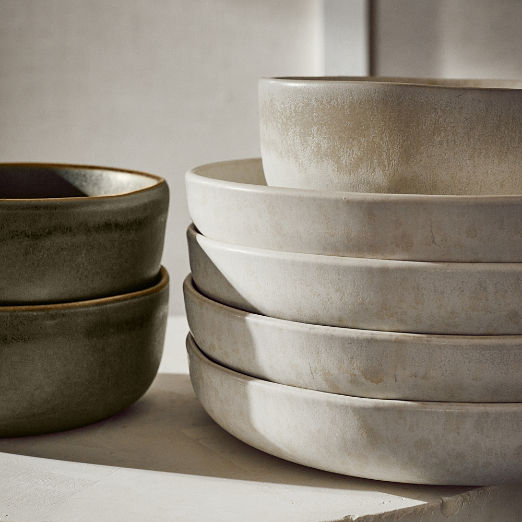 Drift White Soup Bowl with Reactive Glaze