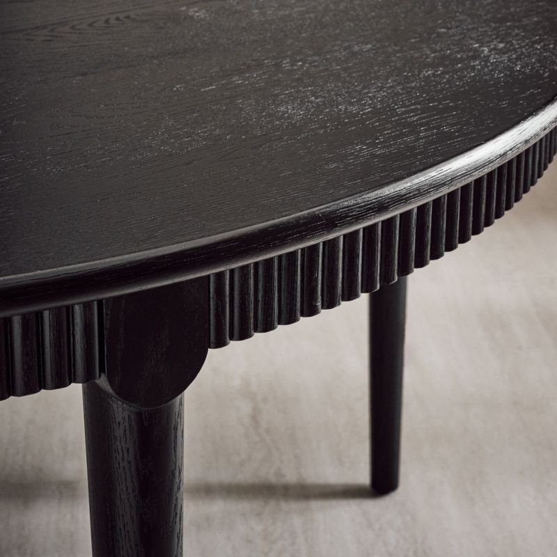 Providence 60" Round Black Ebonized Oak Wood Dining Table - image 4 of 10