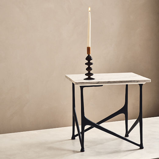 Aerolit White Marble Side Table by Bill Curry