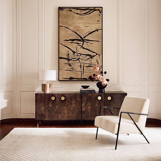 Carbon 83" Brown Burl Wood Media Console