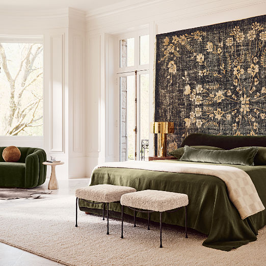 Diana Olive Green Velvet Bed