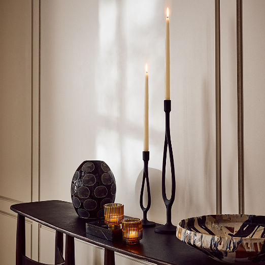 Gila Black Ceramic Spotted Vase with Reactive Glaze