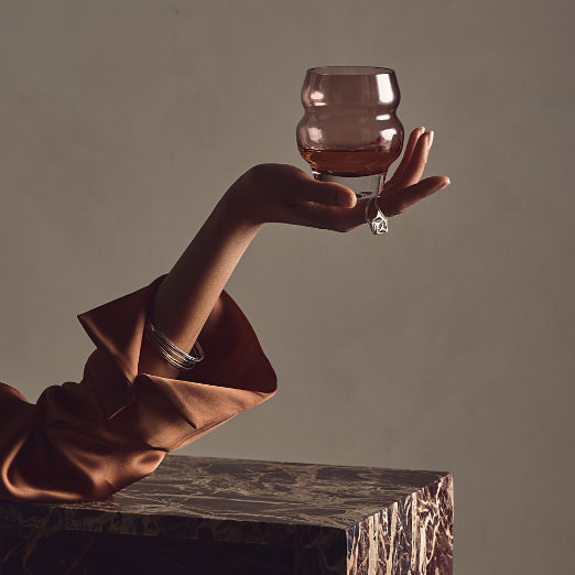 Omari Burgundy Double Old-Fashioned Glass