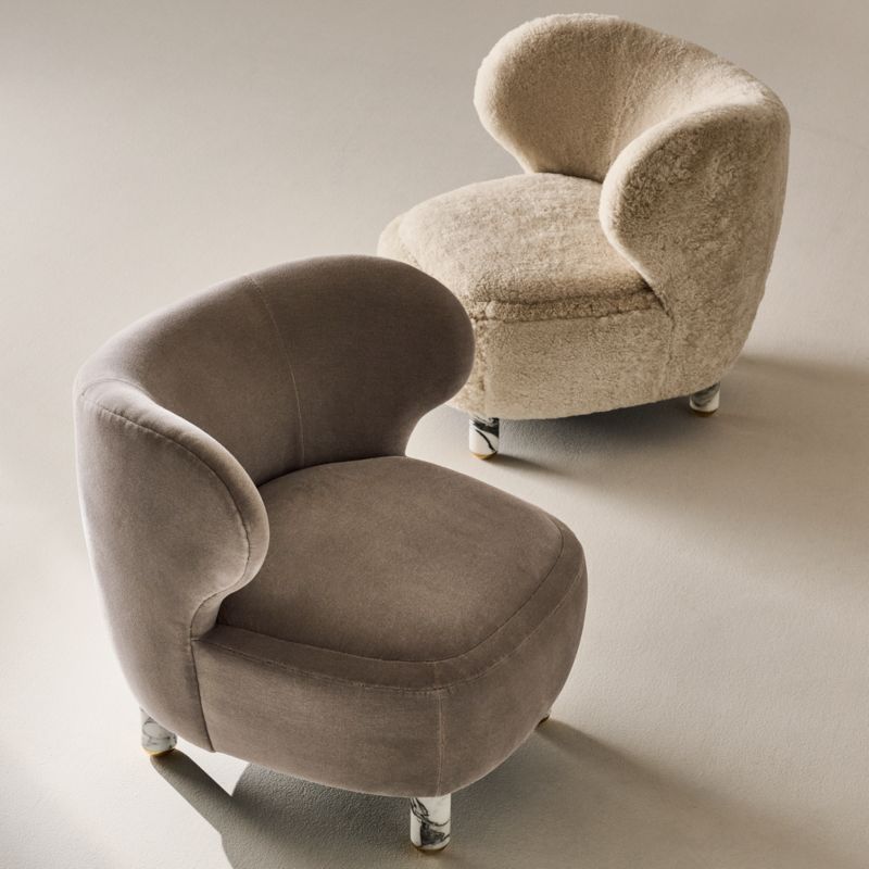 Nadine Faux Mohair Accent Chair with Marble Legs by goop - image 8 of 14