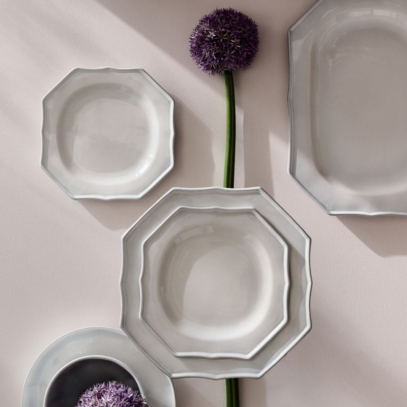 Cremieux White Ceramic Octagonal Dinner Plate Set of 6 by goop - image 5 of 5