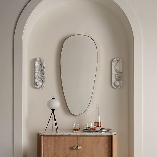 Navone Blackened Brass Wall Mirror 20''x44''