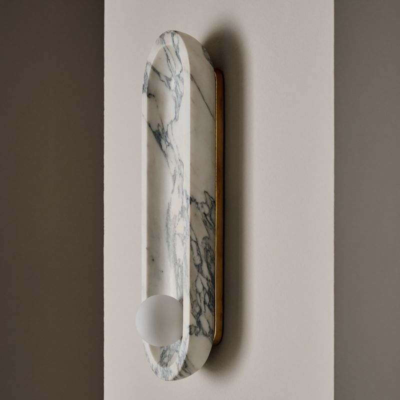 Roxane White Marble Wall Sconce by goop - image 10 of 13