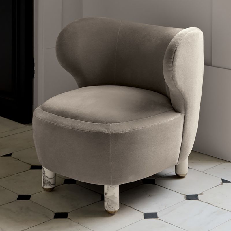 Nadine Faux Mohair Accent Chair with Marble Legs by goop - image 5 of 14