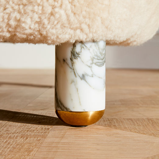 Nadine Shearling Accent Chair with Marble Legs by goop