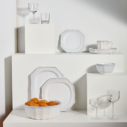 Cremieux White Ceramic Paneled Serving Bowl by goop