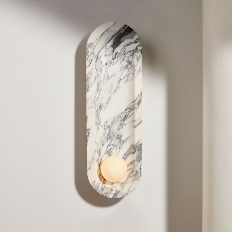 Roxane White Marble Wall Sconce by goop - image 7 of 13