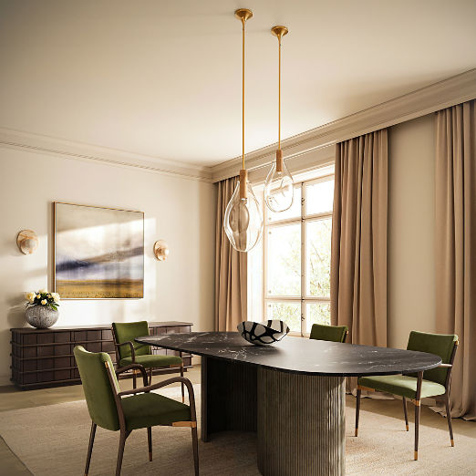 Aster 96" Oval Black Marble and Aluminum Dining Table