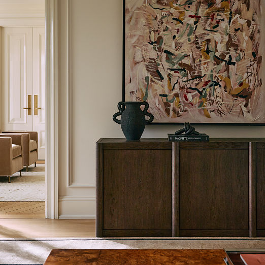 Lilith Black Ceramic Vase with Leather Handles