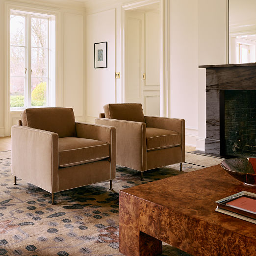 Brett Taupe Velvet Accent Chair Set of 2