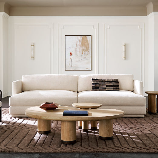 Seneca Off-White Performance Fabric Sofa (78"-103")