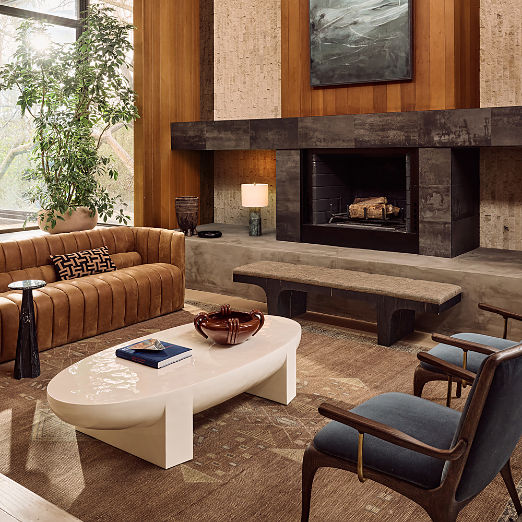 Maison 70" Light Brown Upholstered Bench