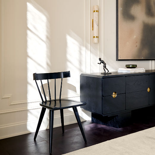 Essential Black Wood Dining Chair by Paul McCobb