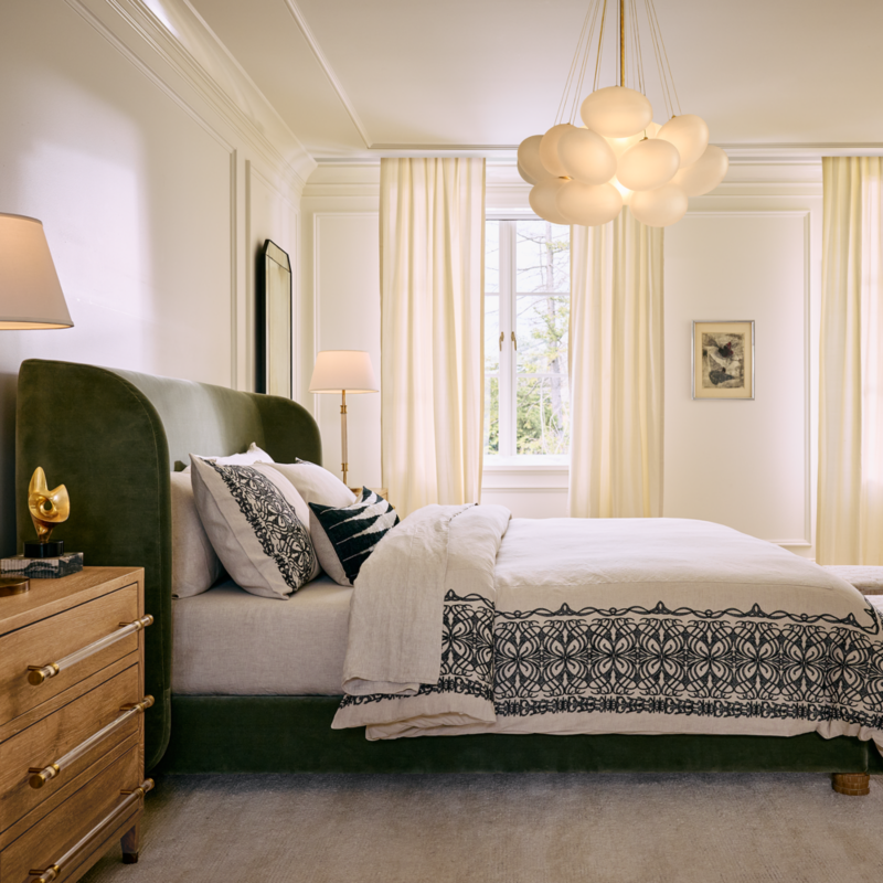 Jackson Sage Green Velvet Upholstered Queen Bed - image 8 of 12
