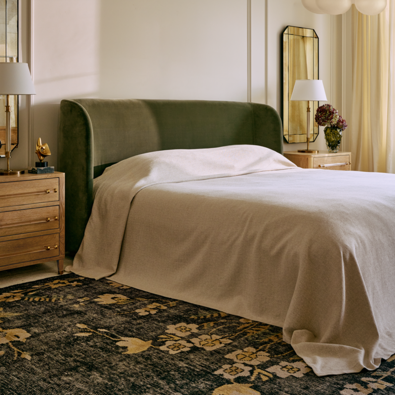 Jackson Sage Green Velvet Upholstered Queen Bed - image 2 of 12