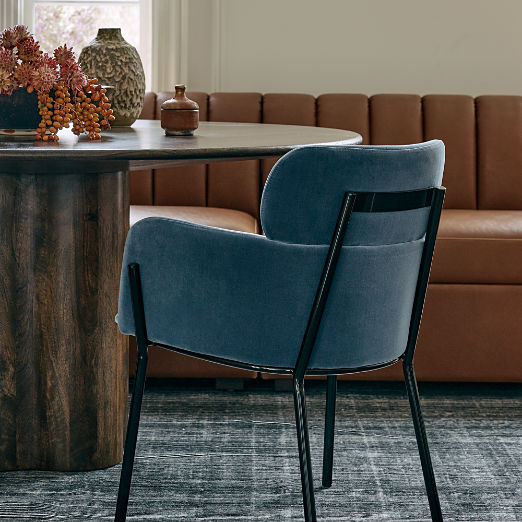 Azalea Blue Velvet Dining Chair