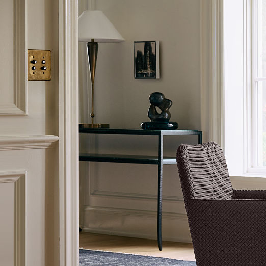 Sergio 52" Green Marble and Iron Console Table