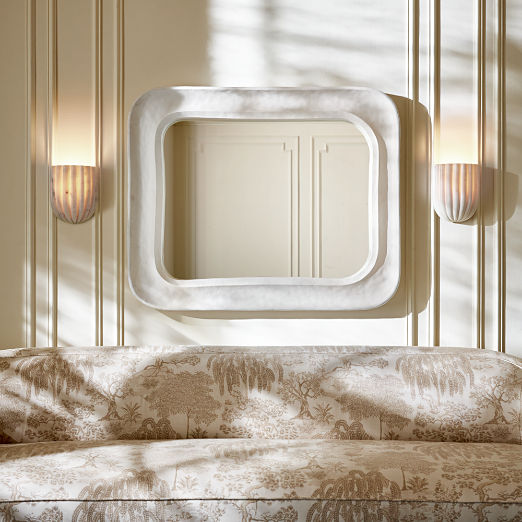 Ariel Fluted White Marble Wall Sconce Set of 2