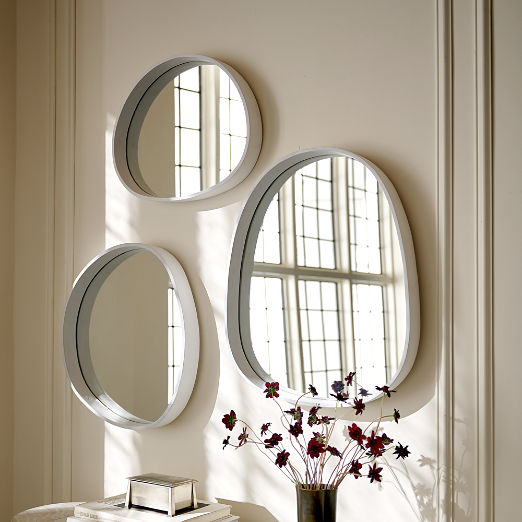 Tinos Plaster Wall Mirrors Set of 3