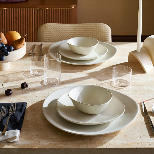 Selene Ivory Stoneware Salad Plates Set of 6