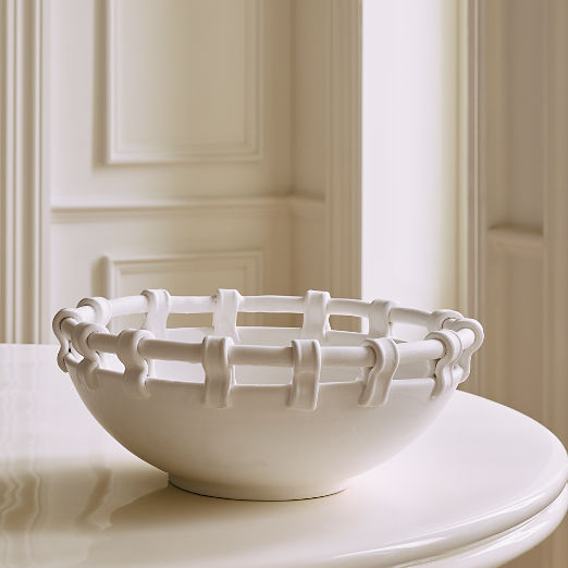 Mondovi White Ceramic Decorative Bowl