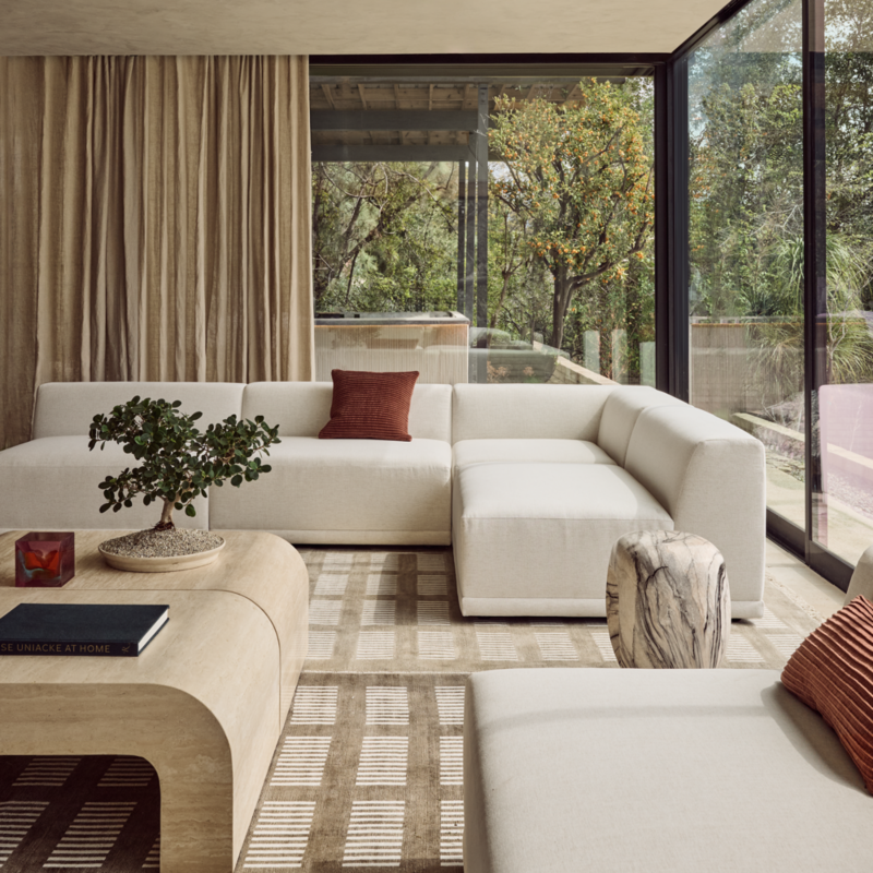 Faible 6-Piece U-Shaped White Performance Fabric Deep Depth Sectional Sofa with Left-Arm - image 2 of 15
