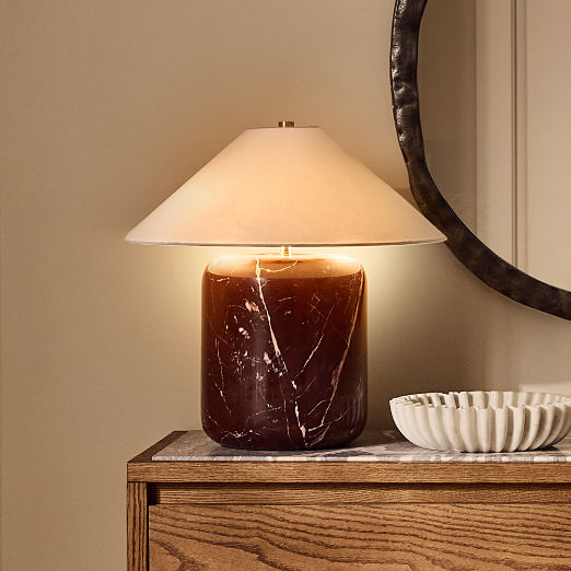Block Rosso Levanto Marble Table Lamp