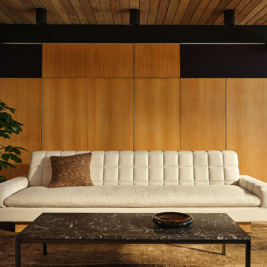 Kanan 112" Natural Quilted Dual Fabric Sofa by Kravitz Design