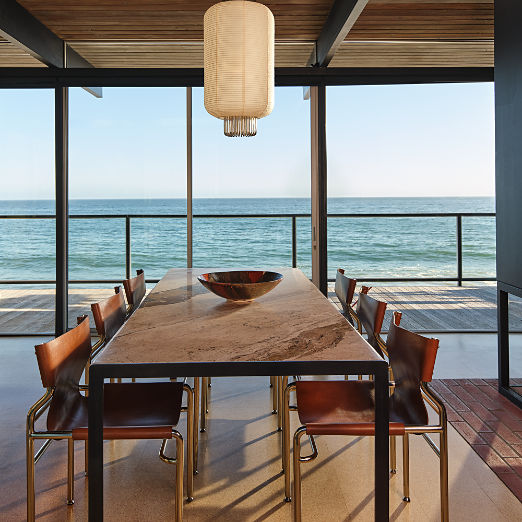 Surf Sling Brown Leather Dining Chair