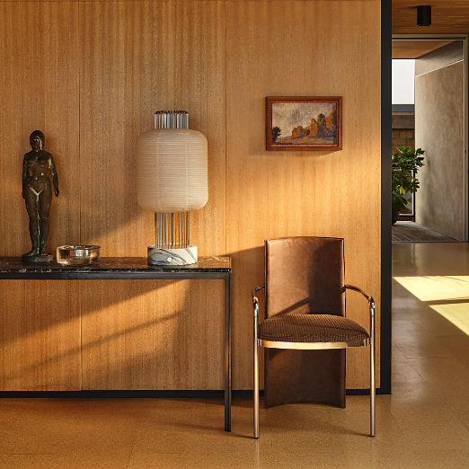 Somis Chestnut Brown Leather Dining Chair by Kravitz Design