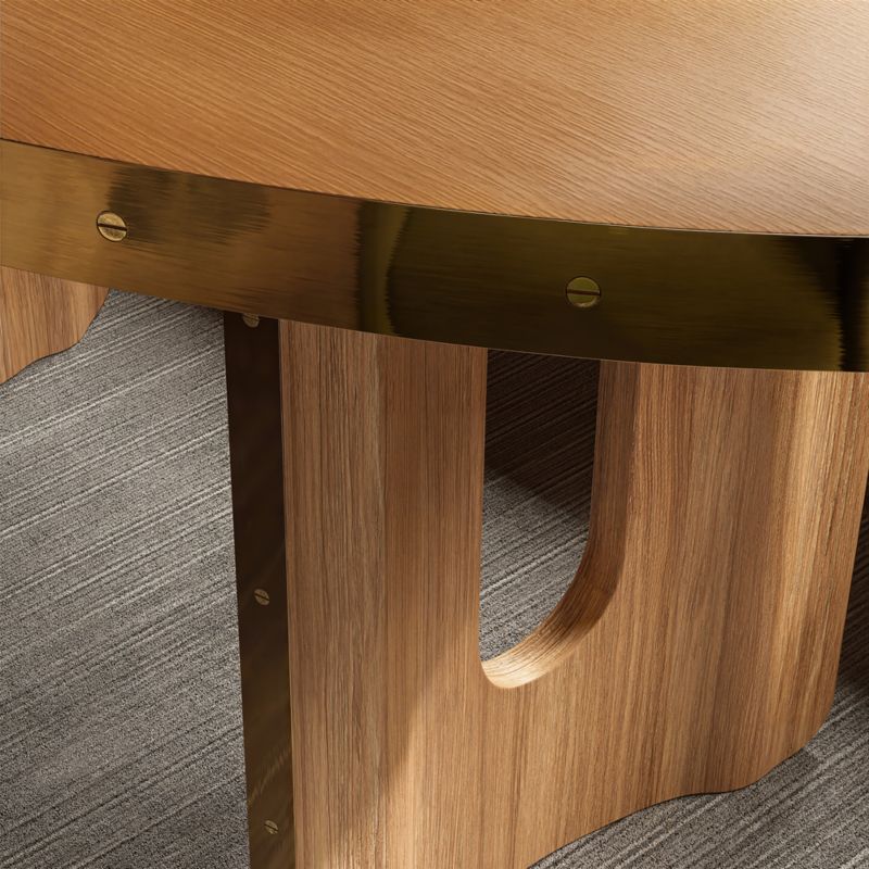 Albertine 72" Oval Oak and Unlacquered Brass Dining Table by goop - image 9 of 11
