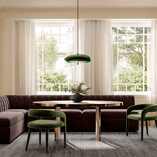Duncan Dark Brown Velvet Corner Dining Banquette
