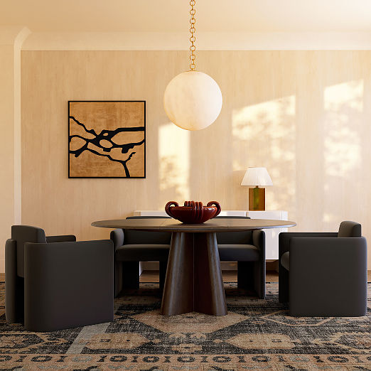 Alder 48-68" Round Mahogany Extendable Dining Table