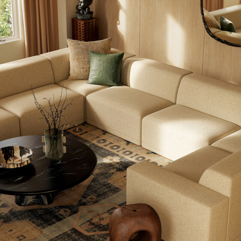 Faible 4-Piece L-Shaped White Performance Fabric Deep Depth Sectional Sofa with Left-Arm - image 12 of 16