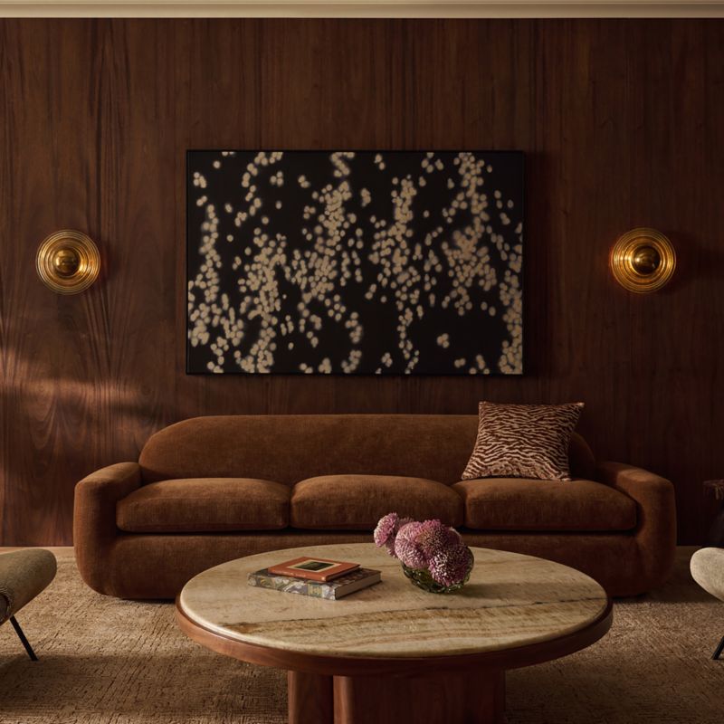 Aldine 103" Spice Brown Performance Chenille Sofa - image 1 of 11