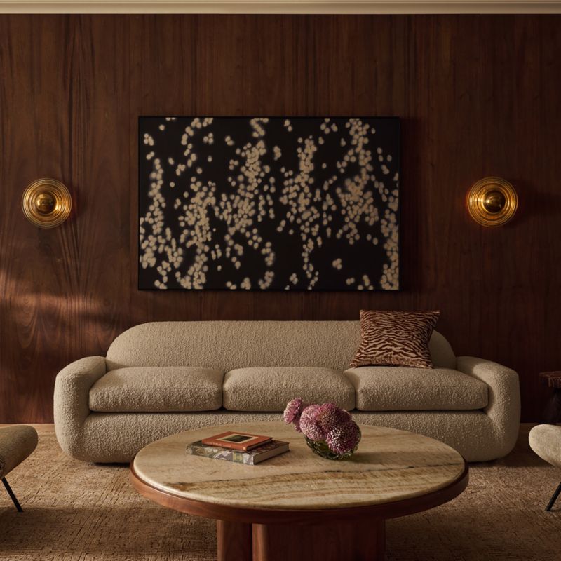Aldine 103" Ivory Boucle Textured Sofa - image 1 of 9