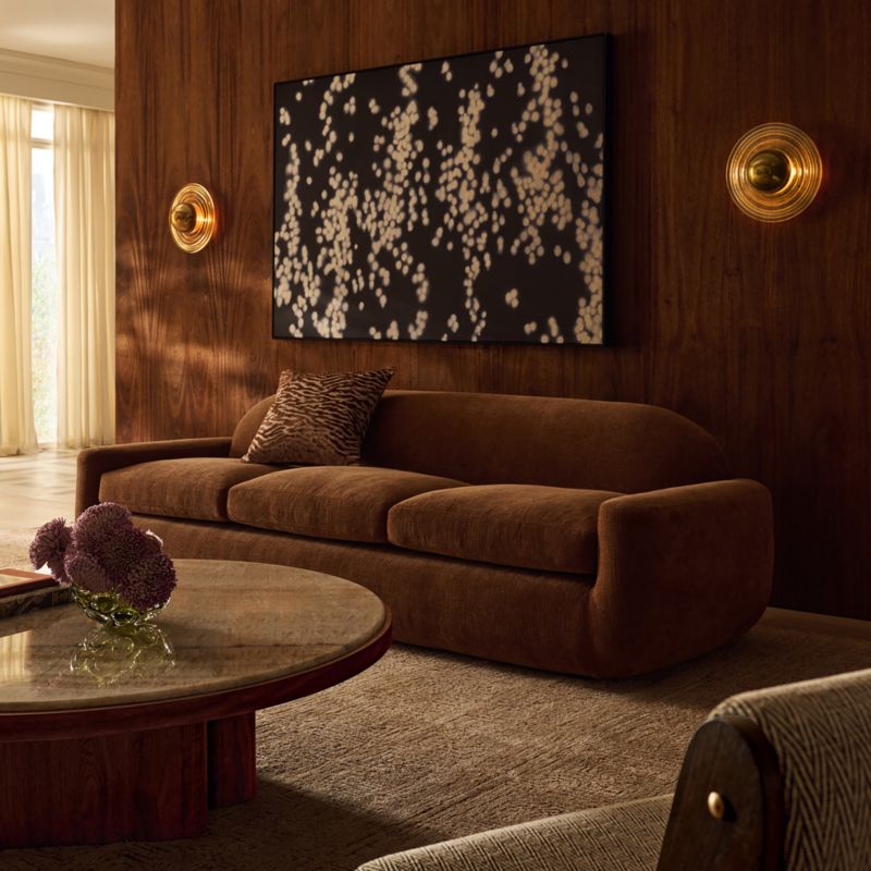 Aldine 103" Spice Brown Performance Chenille Sofa - image 7 of 11