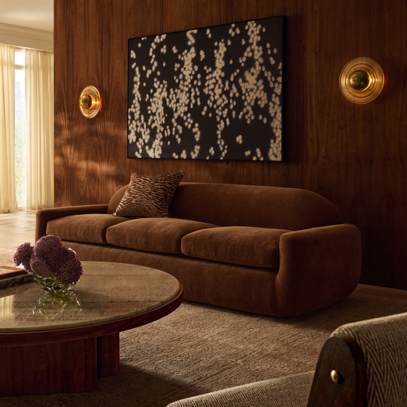 Aldine 103" Spice Brown Performance Chenille Sofa - image 7 of 12