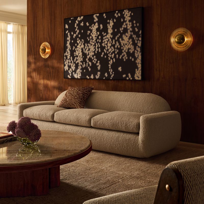 Aldine 103" Ivory Boucle Textured Sofa - image 7 of 9