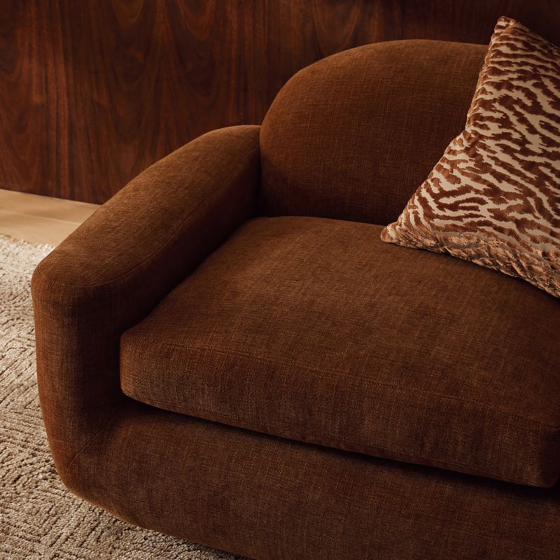 Aldine 103" Spice Brown Performance Chenille Sofa - image 9 of 11