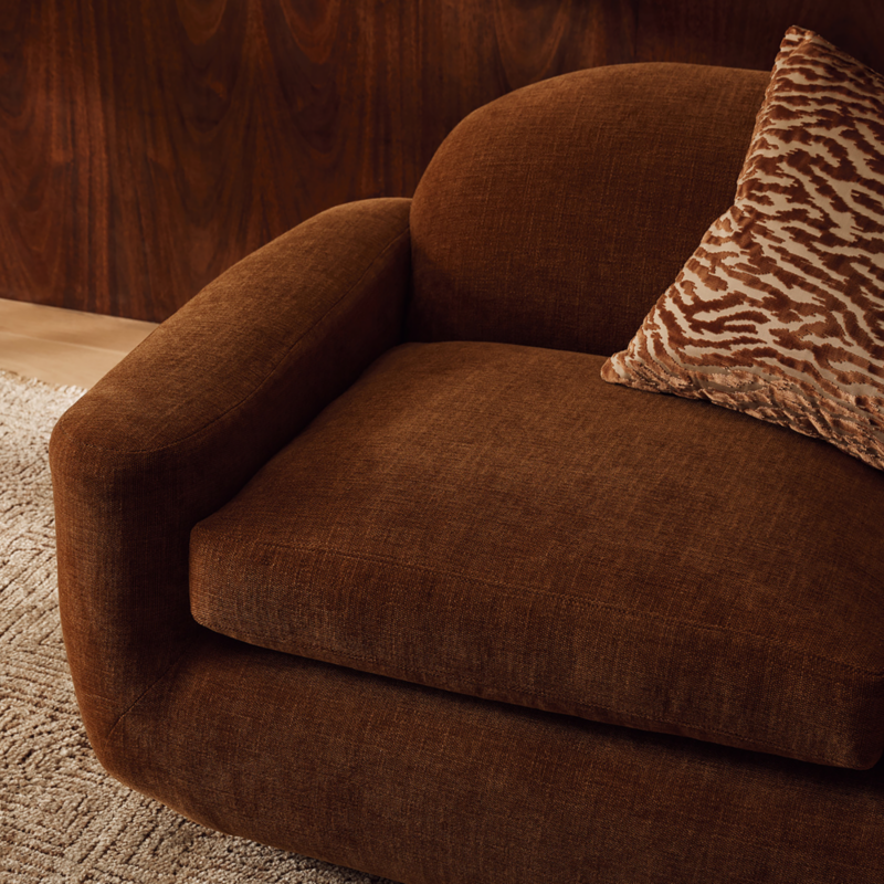 Aldine 103" Spice Brown Performance Chenille Sofa - image 9 of 12