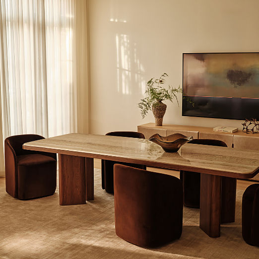 Rio Onyx and Walnut Rectangular Dining Table (86" - 108")
