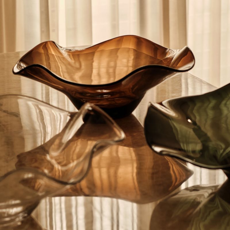 Semele Handblown Amber Glass Decorative Bowl Small - image 4 of 5