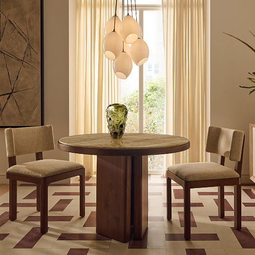 Rio 42" Onyx and Walnut Round Bistro Table