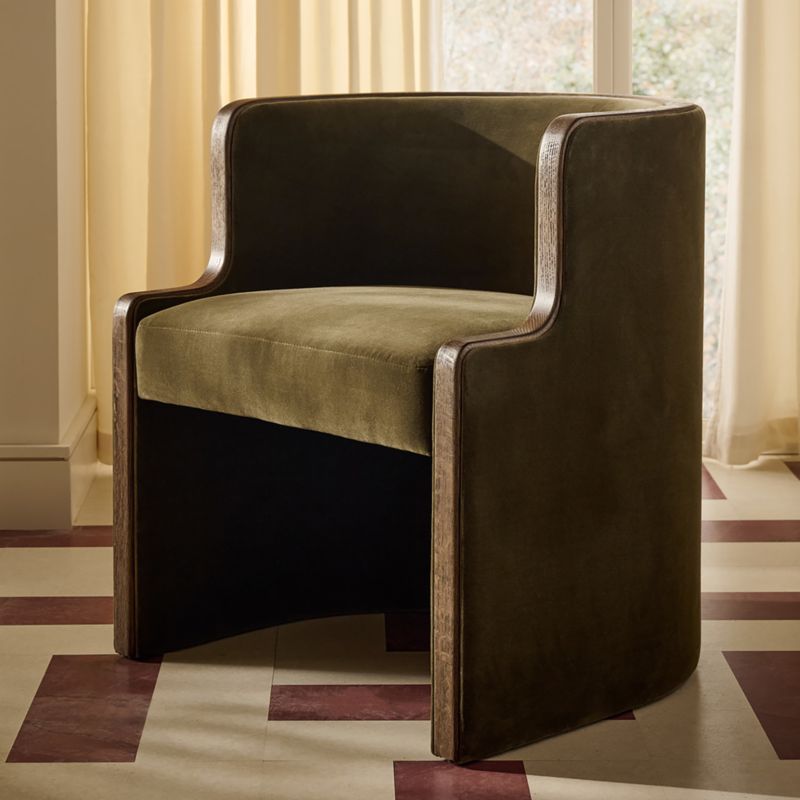 Chester Olive Green Velvet Dining Chair - image 6 of 9